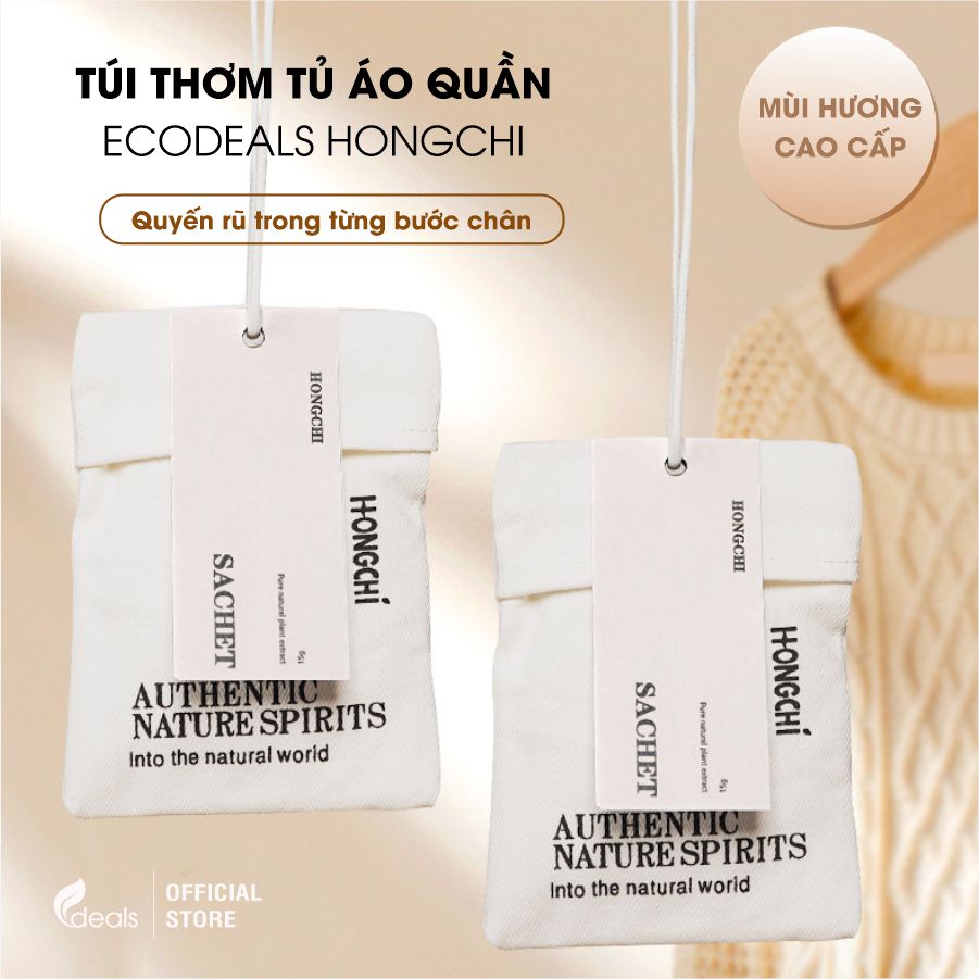 Túi thơm tinh dầu treo tủ áo quần, ô tô Ecodeals HONGCHI - Hương thơm cao cấp đến 180 ngày