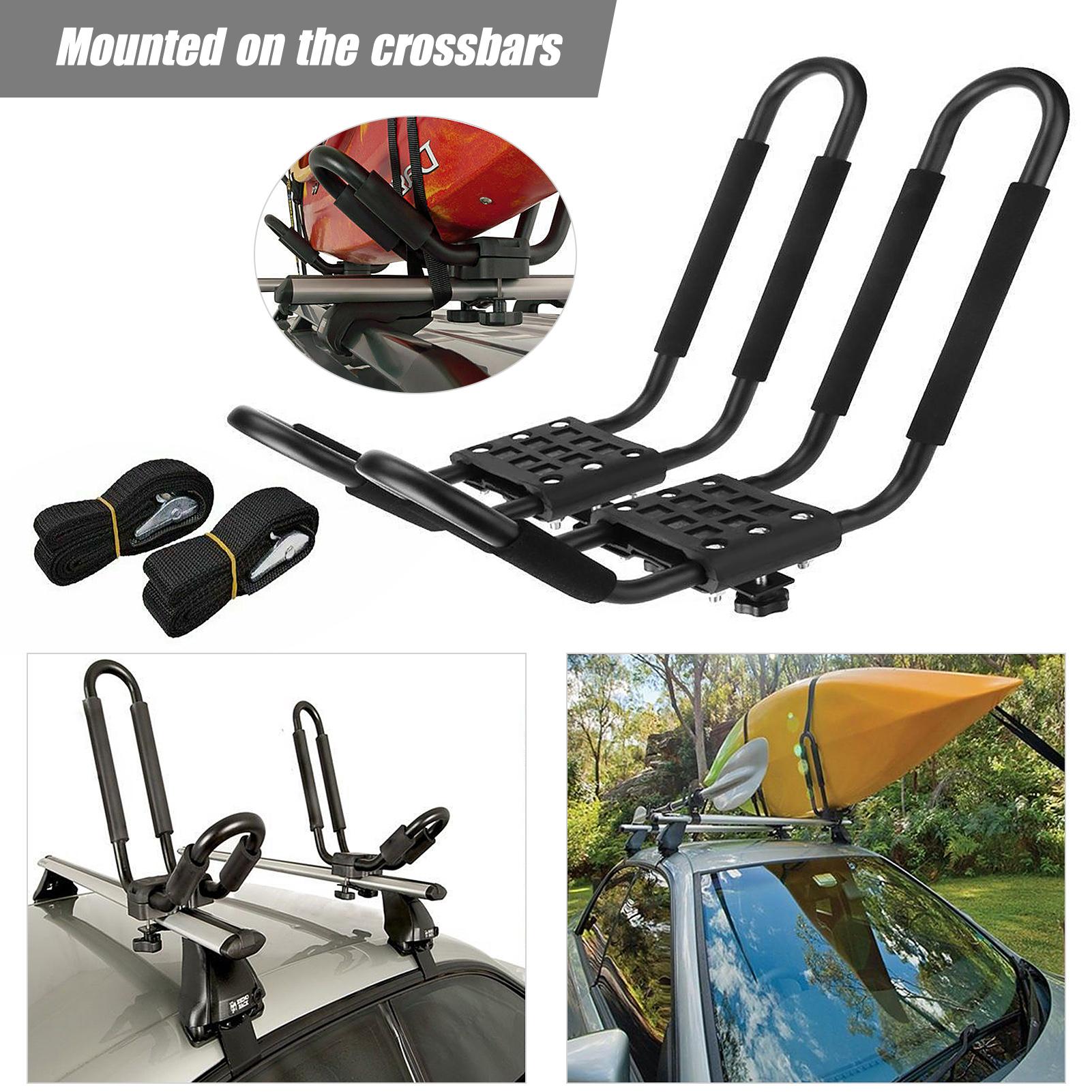 2 cặp Giá đỡ Kayak trên mái chèo thuyền Kayak Thuyền lướt ván trên mái nhà Giá treo trên mái cho xe tải Crossbars