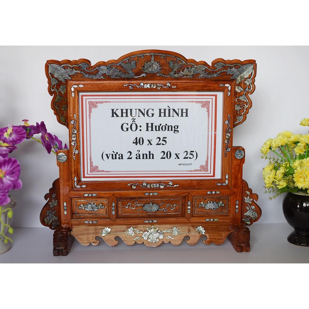 KHUNG HÌNH ẢNH THỜ GỖ HƯƠNG 40 X 25