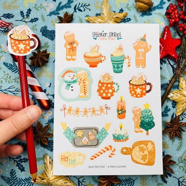 Sticker sheet cookie man - chuyên dán, trang trí sổ nhật kí, sổ tay | Bullet journal sticker - unim064