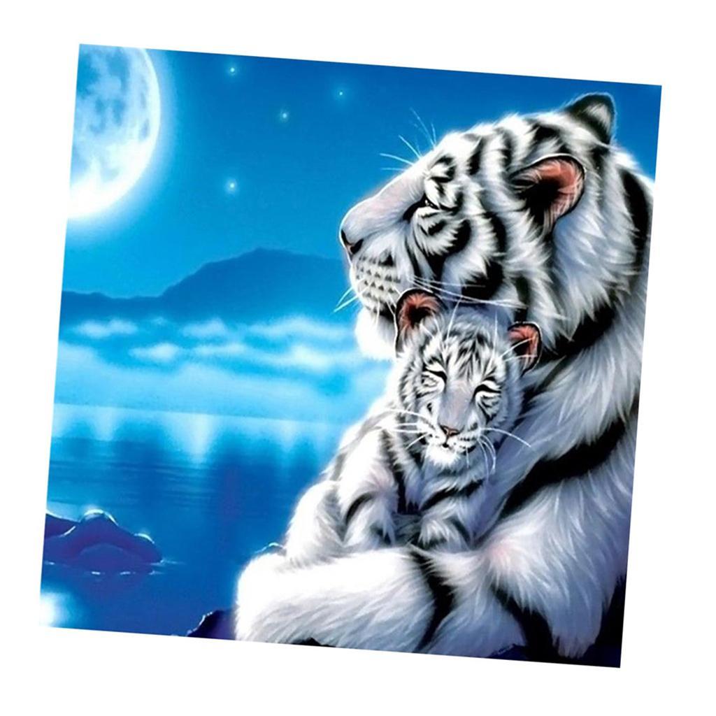 DIY 5D Diamond Painting Embroidery Cross Craft Stitch Home Decoration Arts Crafts 30x30cm - Tiger