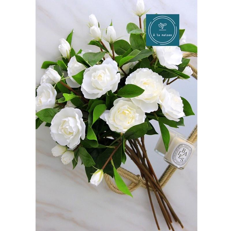 Hoa giả - Cành hoa trà 61cm mô phỏng như thật trang trí không gian xanh mát sang trọng