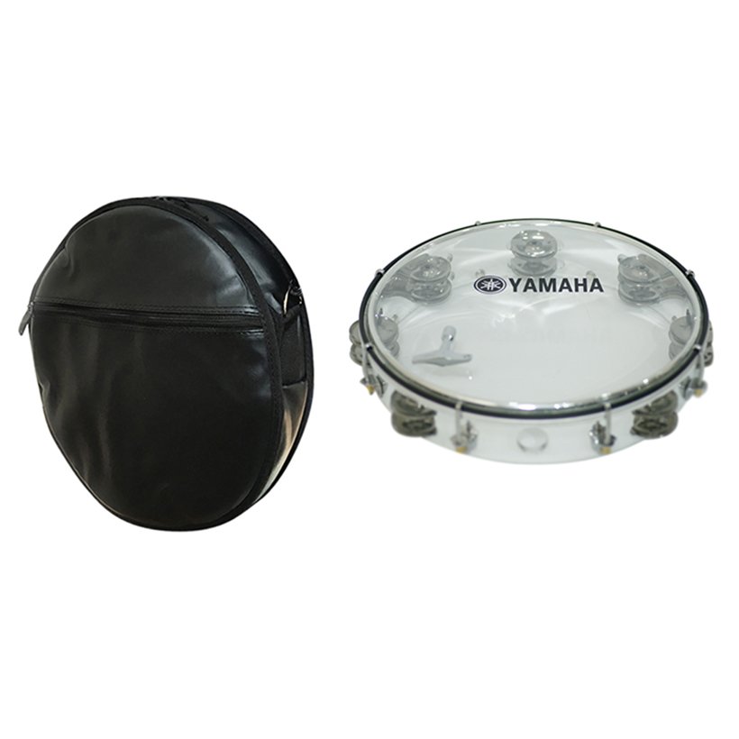Combo trống lắc tay Tambourine Yamaha trắng trong + bao 3 lớp(SOL.G)