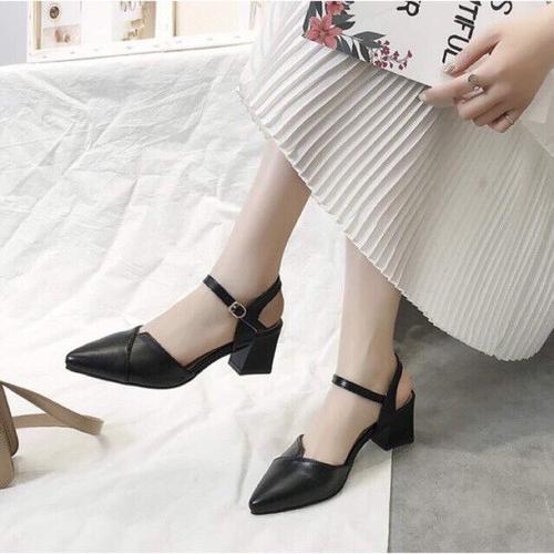 GIÀY CAO GÓT NỮ BÍT MŨI DÁNG KIỂU GÓT VUÔNG 5CM - DUYÊN DÁNG ÊM CHÂM - GIÀY CAO GÓT NỮ THỜI TRANG MẪU MỚI TRẺ TRUNG XINH XẮN