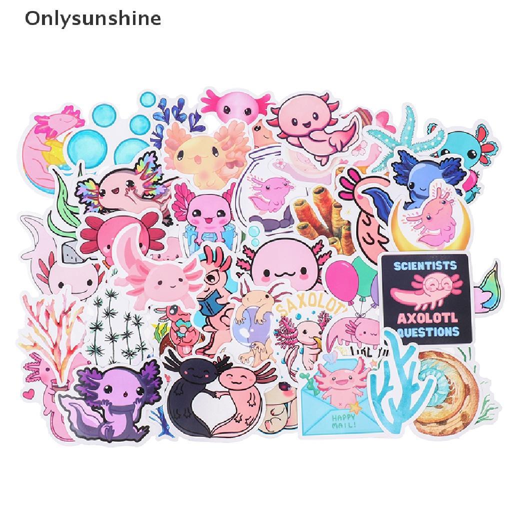 Bộ 100 Miếng Dán Hình Axolotl Động Vật Graffiti Dễ Thương Trang Trí Laptop / Trẻ Em