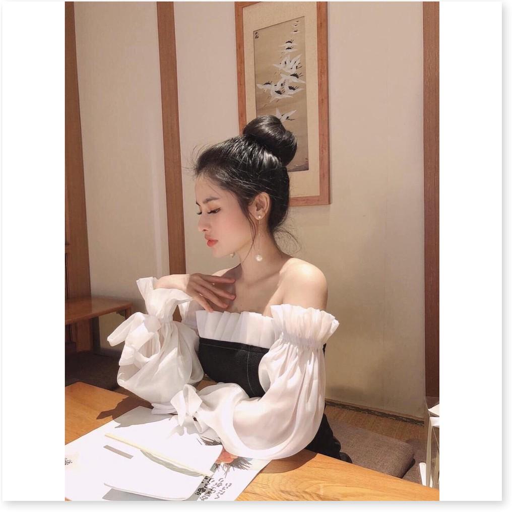 Đầm tay phồng trễ vai cực HOT