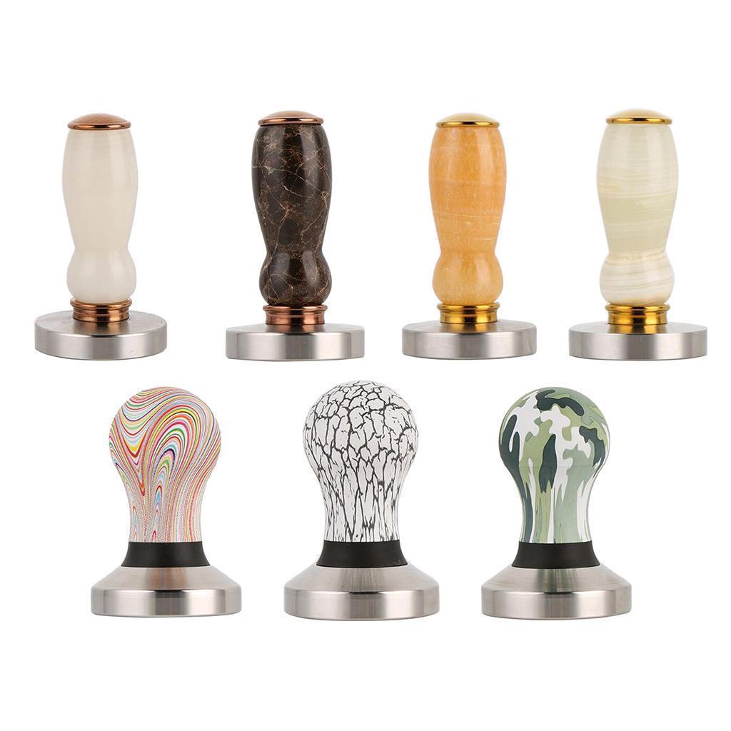 Stainless Steel Coffee Tamper Machine Espresso Press Flat Base 58mm Dia.