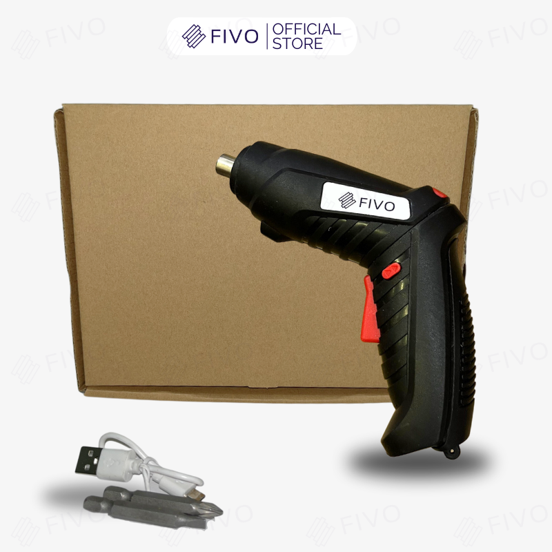 Máy Bắn Vít Dùng Pin Mini FIVO, Linh Động 2 Kiểu Dáng, Tặng Kèm Dây Sạc Và 2 Đầu Vít, Nhỏ Gọn Tiện Dụng