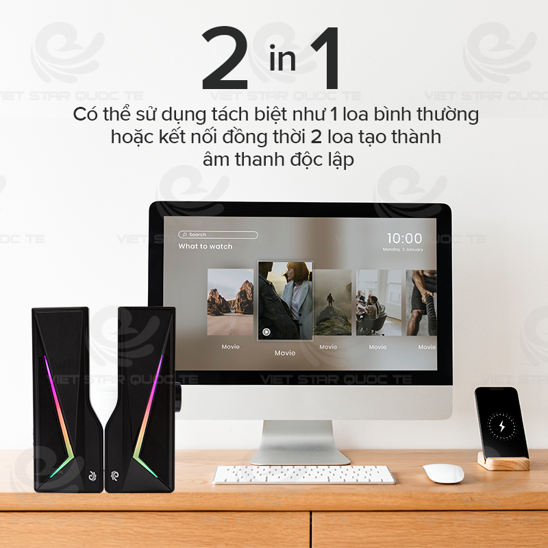 Loa Bluetooth Vi Tính Việt Star Quốc Tế VS-168 &amp; VS-167, Âm Thanh Cực Chất - Hàng Chính Hãng