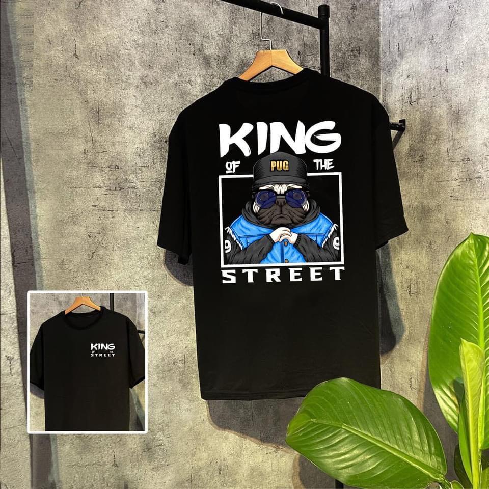 ÁO THUN NAM NỮ COTTON CHÓ CHẤP TAY KING TREET