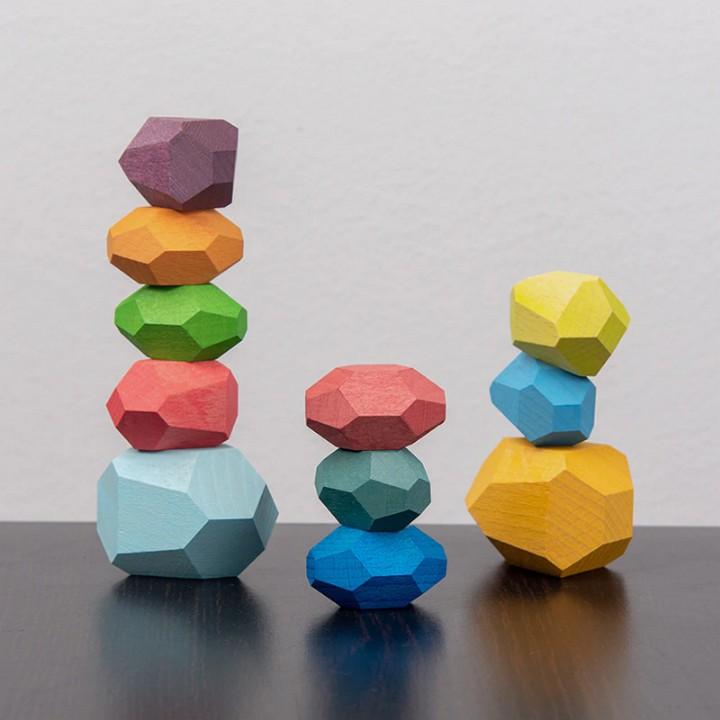 Đồ Chơi Thăng Bằng Gỗ cho bé Balance 16 Blocks Colorful - Home and Garden