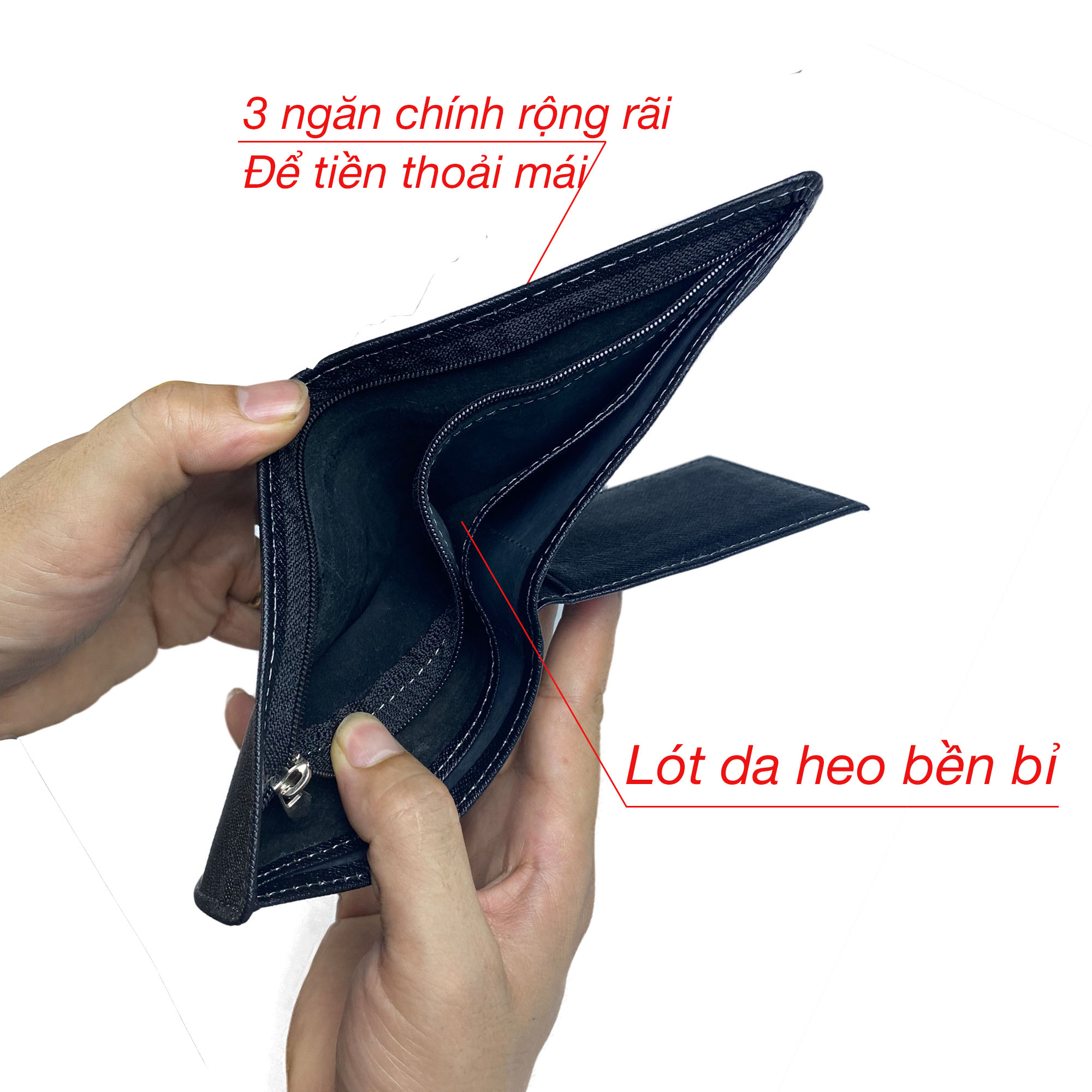 Ví nam da saffiano cao cấp PQ Leather PV6 - da thật - full hộp làm quà tặng có bảo hành