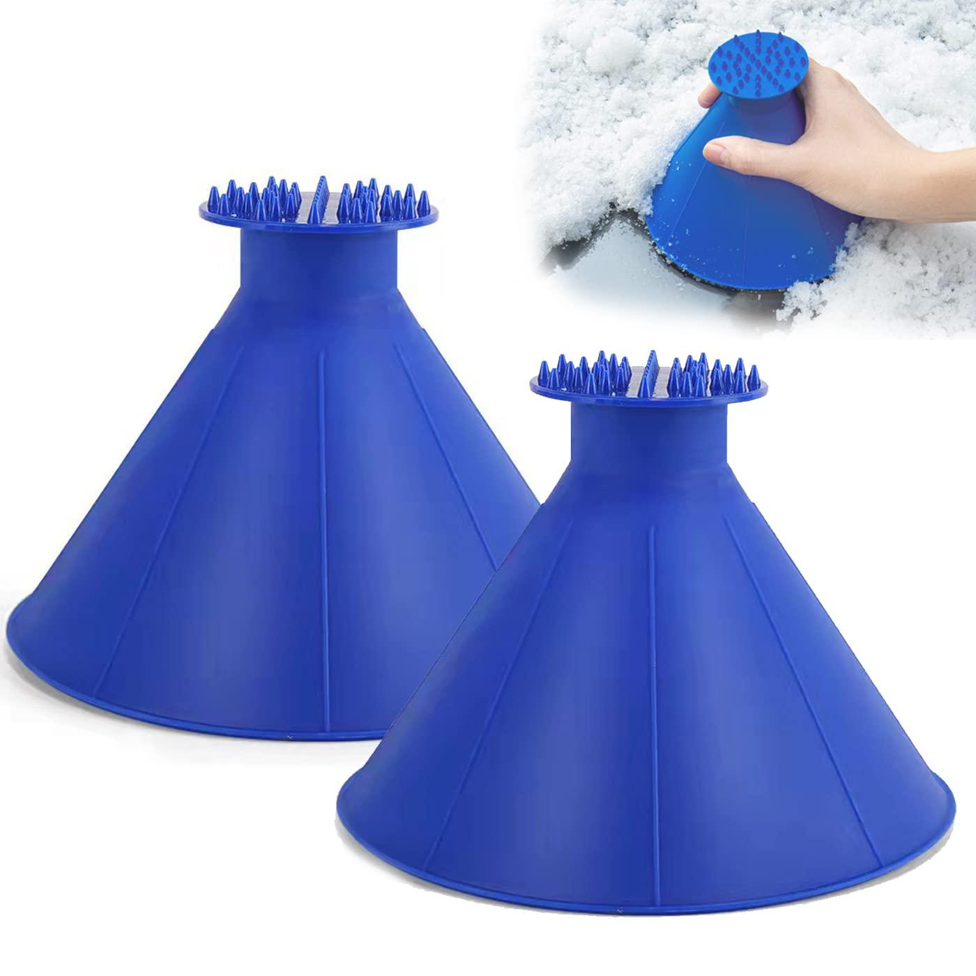 Máy cào băng cho xe hơi, 2 mảnh băng cho xe hơi, máy cạo băng cho xe có phễu, tuyết 360 độ, cho kính chắn gió xe SUV