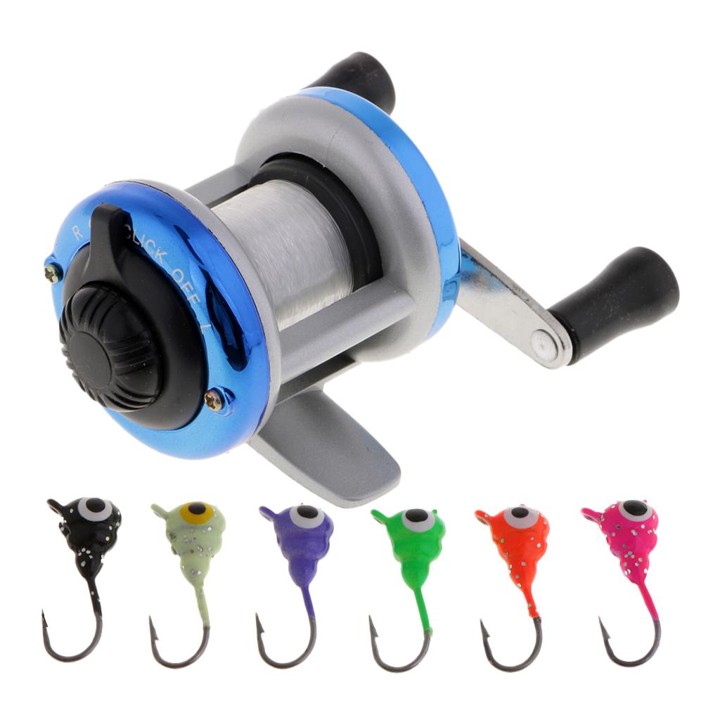 Mini Trolling Reel Winter Ice Fishing Reel Wheel Baitcasting Drum Reel Jig Hooks