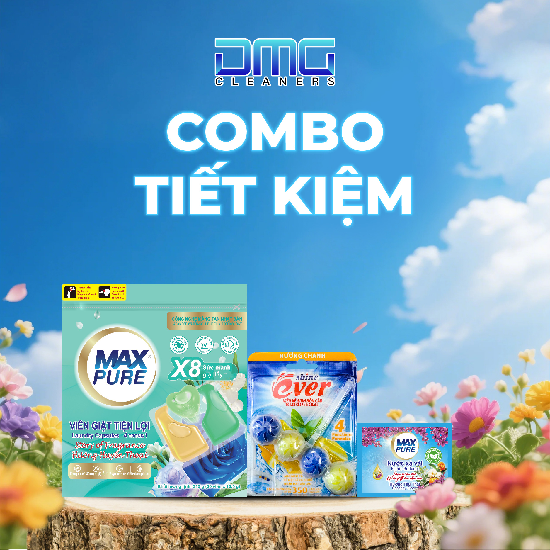 Combo Tiết Kiệm : 1 Dây Nước Xả Hương Thư Thái + 1 Túi Viên Giặt Hương Huyền Thoại + 1 Vỉ Viên Treo Bồn Cầu Hương Chanh