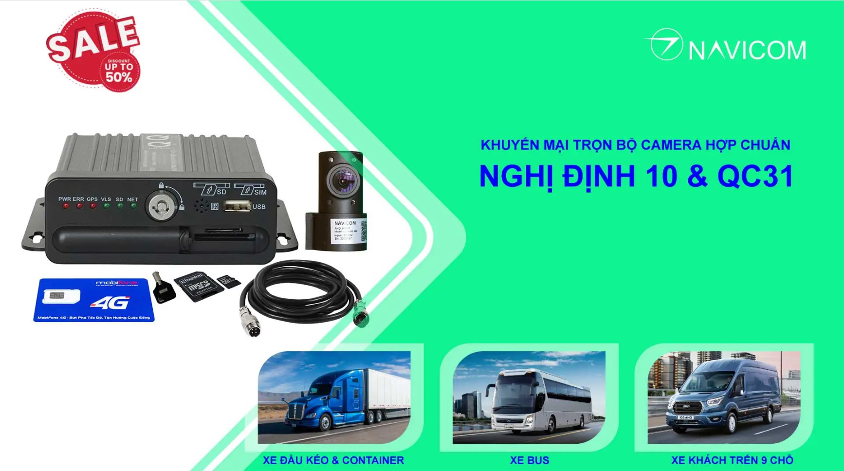 Camera nghị định 10 giá rẻ tích hợp định vị hợp chuẩn QC31:2014/BGTVT ND10-01 Navicom ND10-01 - Hàng chính hãng