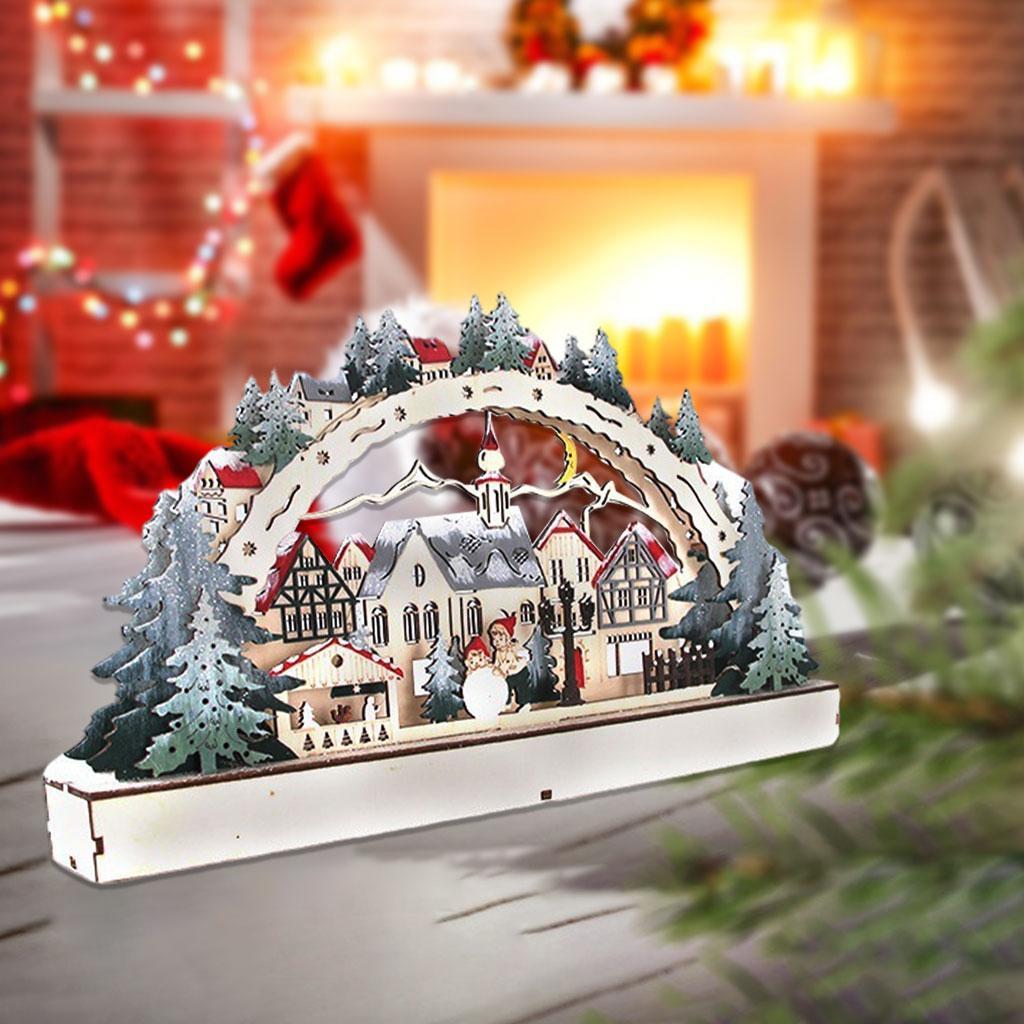 Wooden Christmas LED  and  Book Desktop Decor