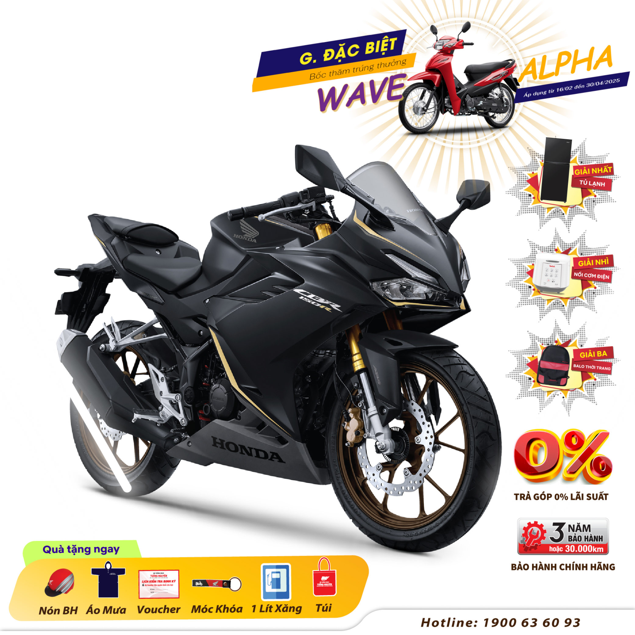 Xe Máy Honda CBR 150 - Phiên Bản Đặc Biệt - Đen Xám