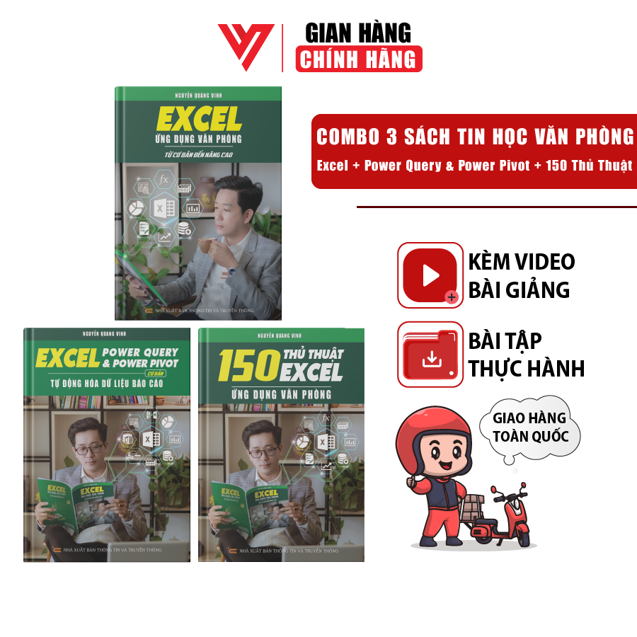 Combo 3 Sách Power Query & Power Pivot, 150 Thủ Thuật Và Excel Cơ Bản Đến Nâng Cao Kèm Video Khóa Học