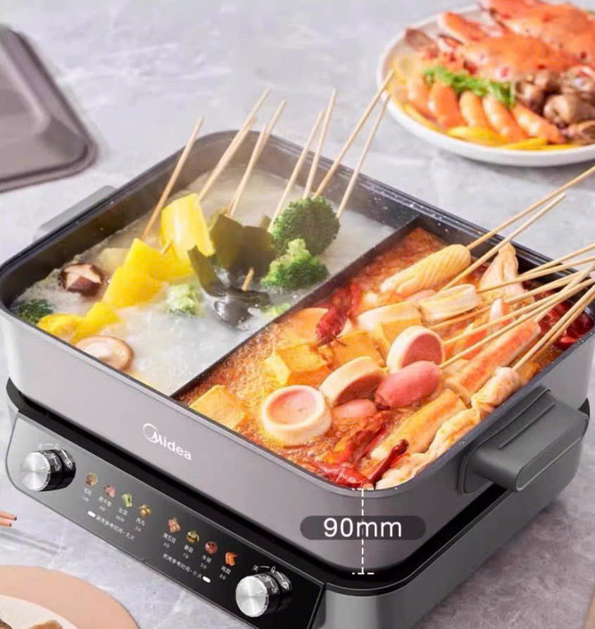Nồi lẩu điện hai ngăn Midea MC-HGS382712 Hàng chính hãng