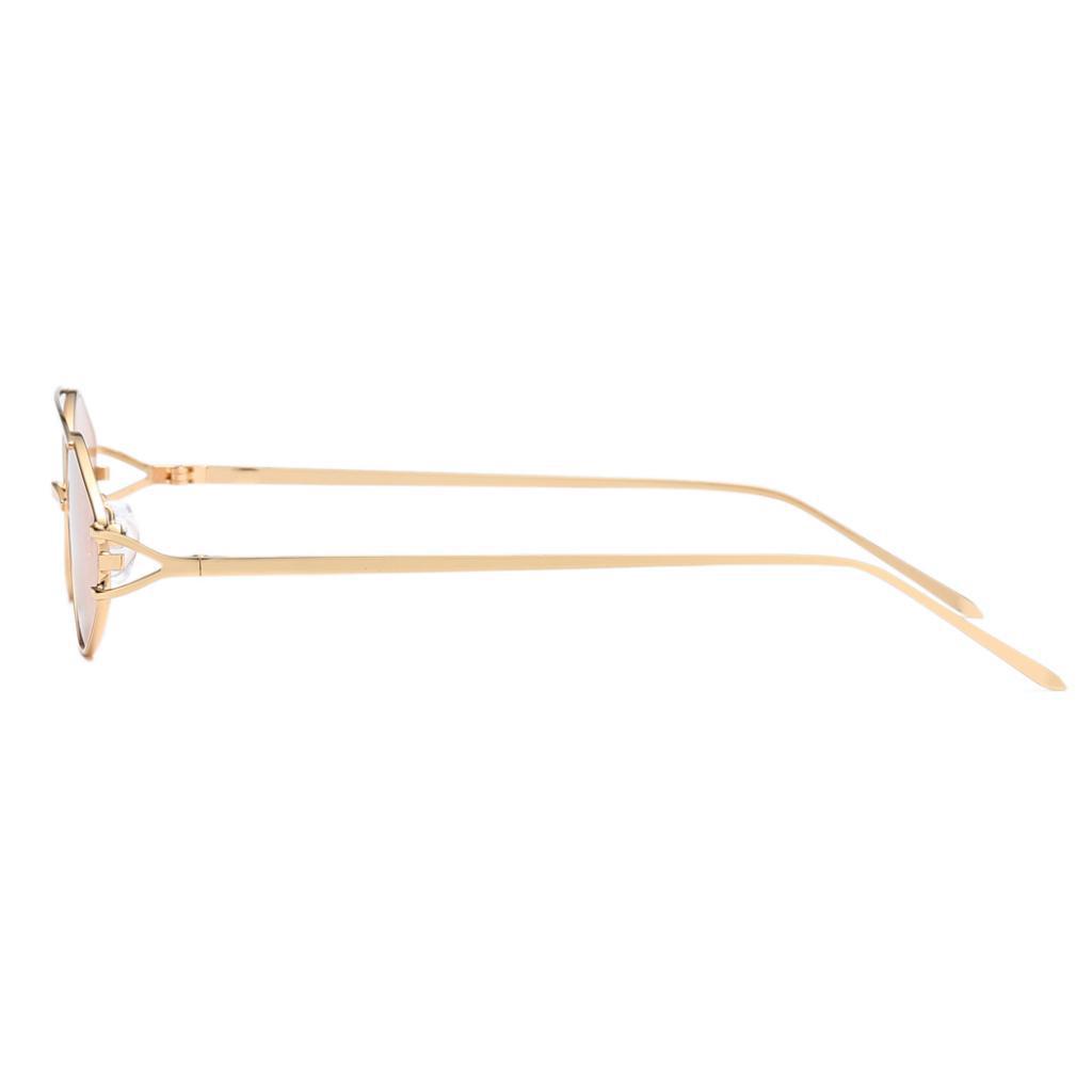 Vintage Unisex Anti-UV Oval Sunglasses Shades Metal Frame Glasses Eyewear