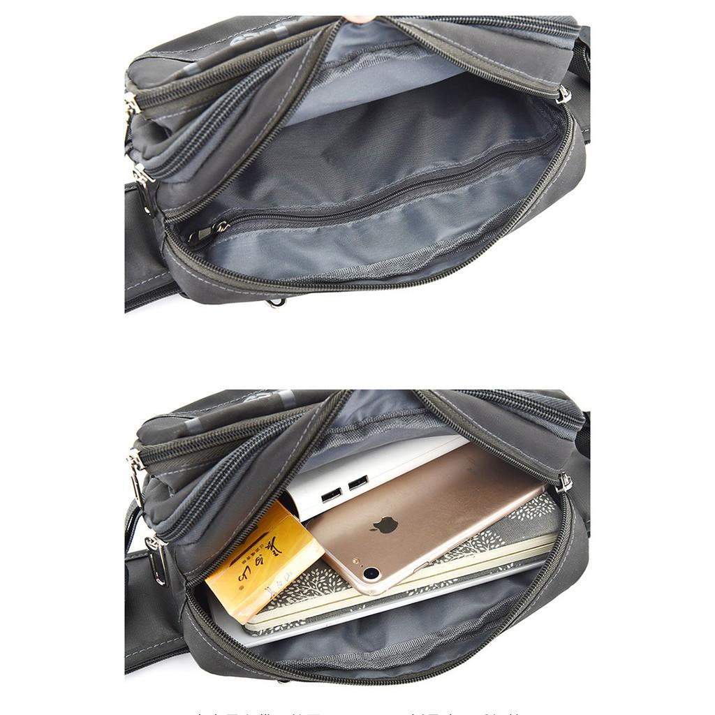Túi đeo chéo PVC cao cấp viền chữ ngang FS63 Tặng móc khóa A2