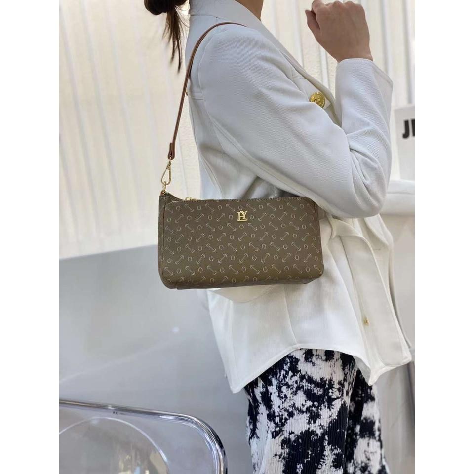 Ví clutch nữ da PU cao cấp họa tiết monogram thời trang vintage công sở nhiều ngăn tiện lợi Y2409