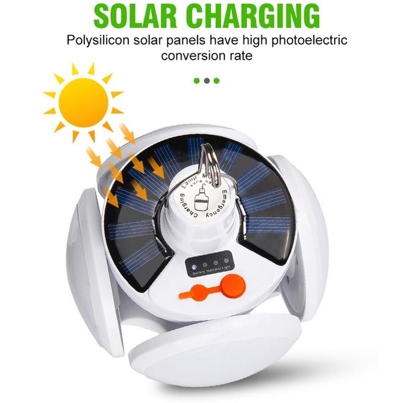 Đèn Led Cắm Trại Năng Lượng Mặt Trời Có Móc Treo Tiện Dụng