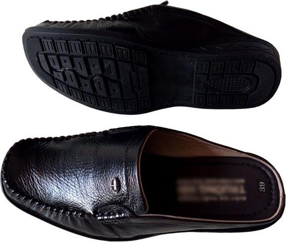 Giày sục nam da bò màu đen Trường Hải may đế chắc chắn thời trang nam S130