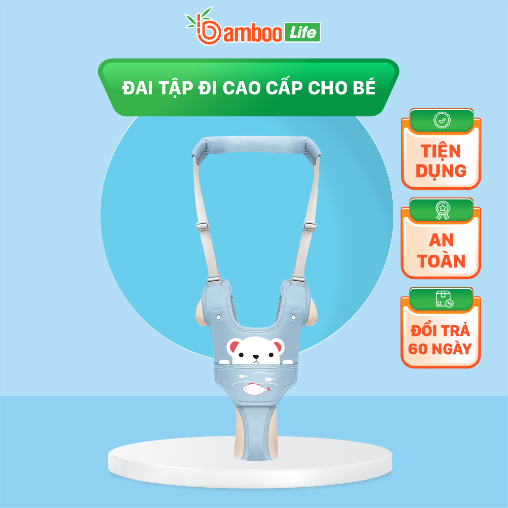 Dây đai tập đi cho bé cao cấp Bamboo Life hàng chính hãng thiết kế an toàn hỗ trợ cho bé tập đi BL039