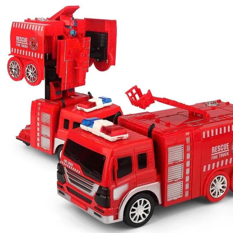 Đồ chơi Xe cứu hỏa biến hình Robot, có đèn và tiếng nhạc của xe cứu hỏa vui nhộn cho bé