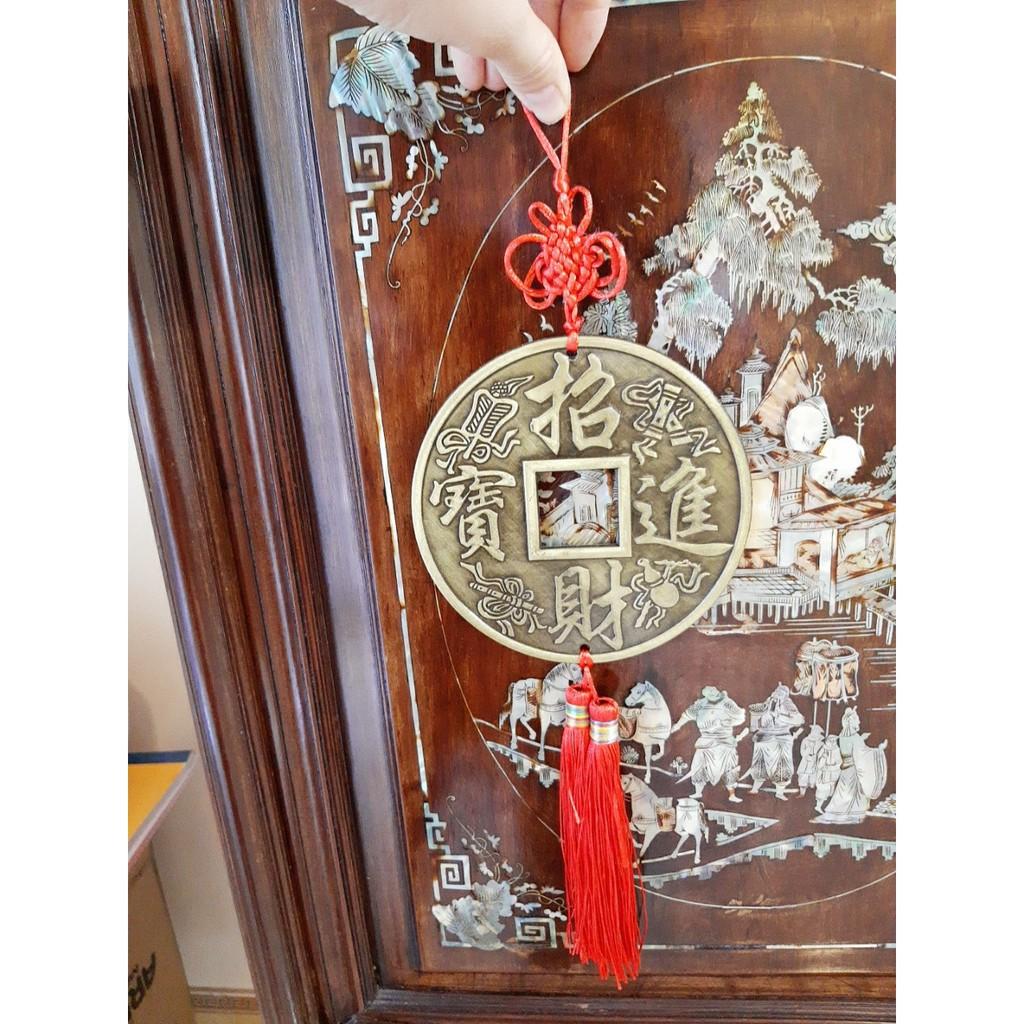 Đồng xu trấn trạch chi bảo có dây treo