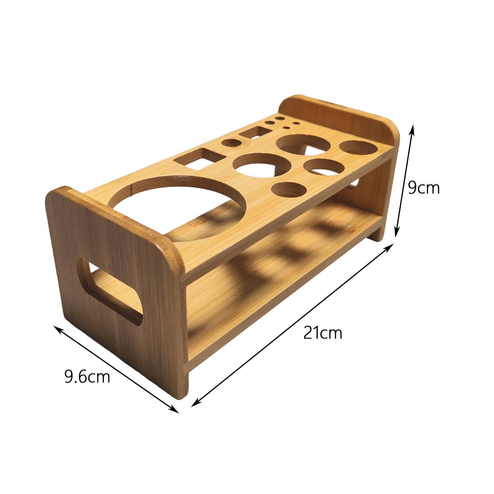 Cocktail Shaker Wooden Rack Stable for Beginners Vintage Stand with 13 Holes