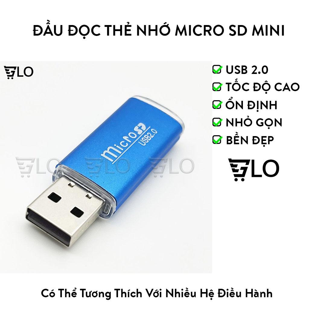 Đầu USB Đọc Thẻ Nhớ MicroSD Mini