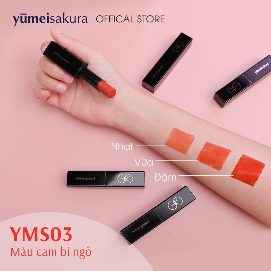 Son Lì Mịn Yumeisakura Matte Revolution Siêu Dưỡng màu Cam Cháy YMS12 3.5gr