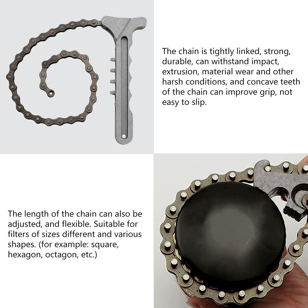 Chuỗi bộ lọc dầu khóa Công cụ Key Key Bạc Bạc Bộ lọc dầu với chuỗi 450 mm có thể điều chỉnh bộ lọc dầu bộ lọc cho xe/bộ lọc mở/ống