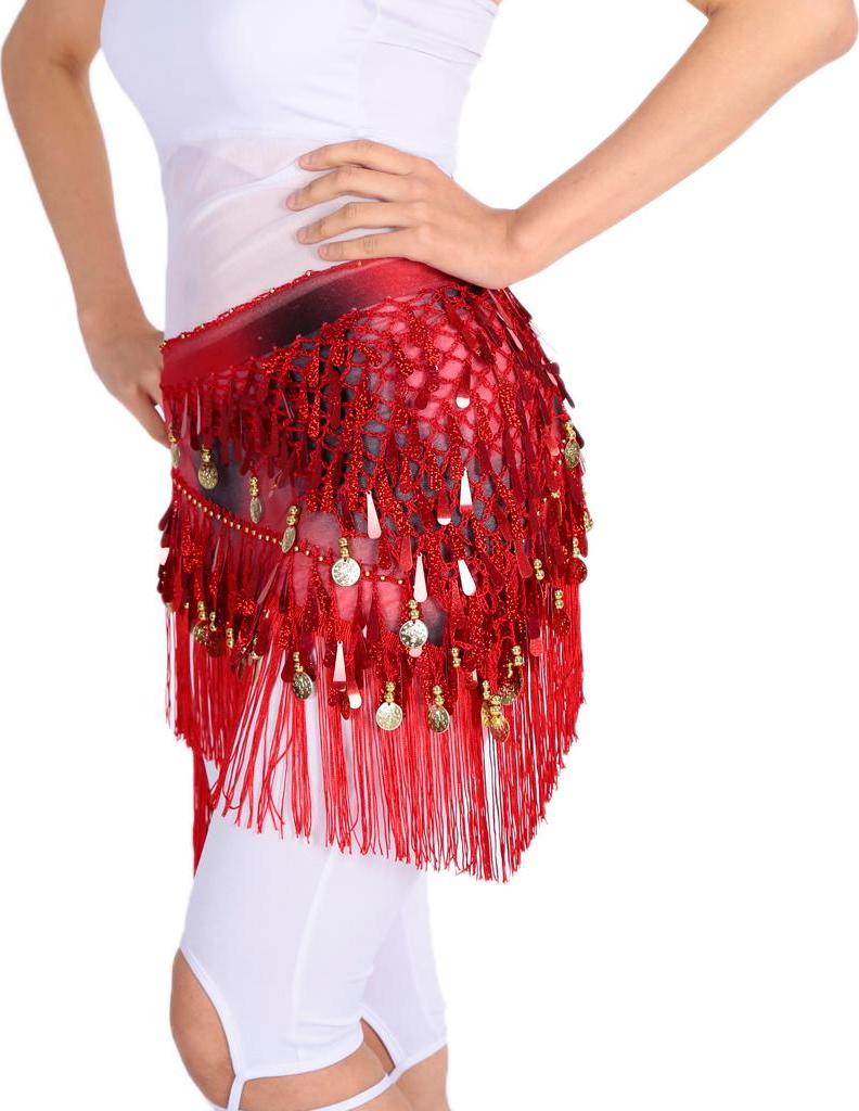 Belly Dance Tua Triangle Shawl Belt Chain Trang Phục Hip Khăn Sequin