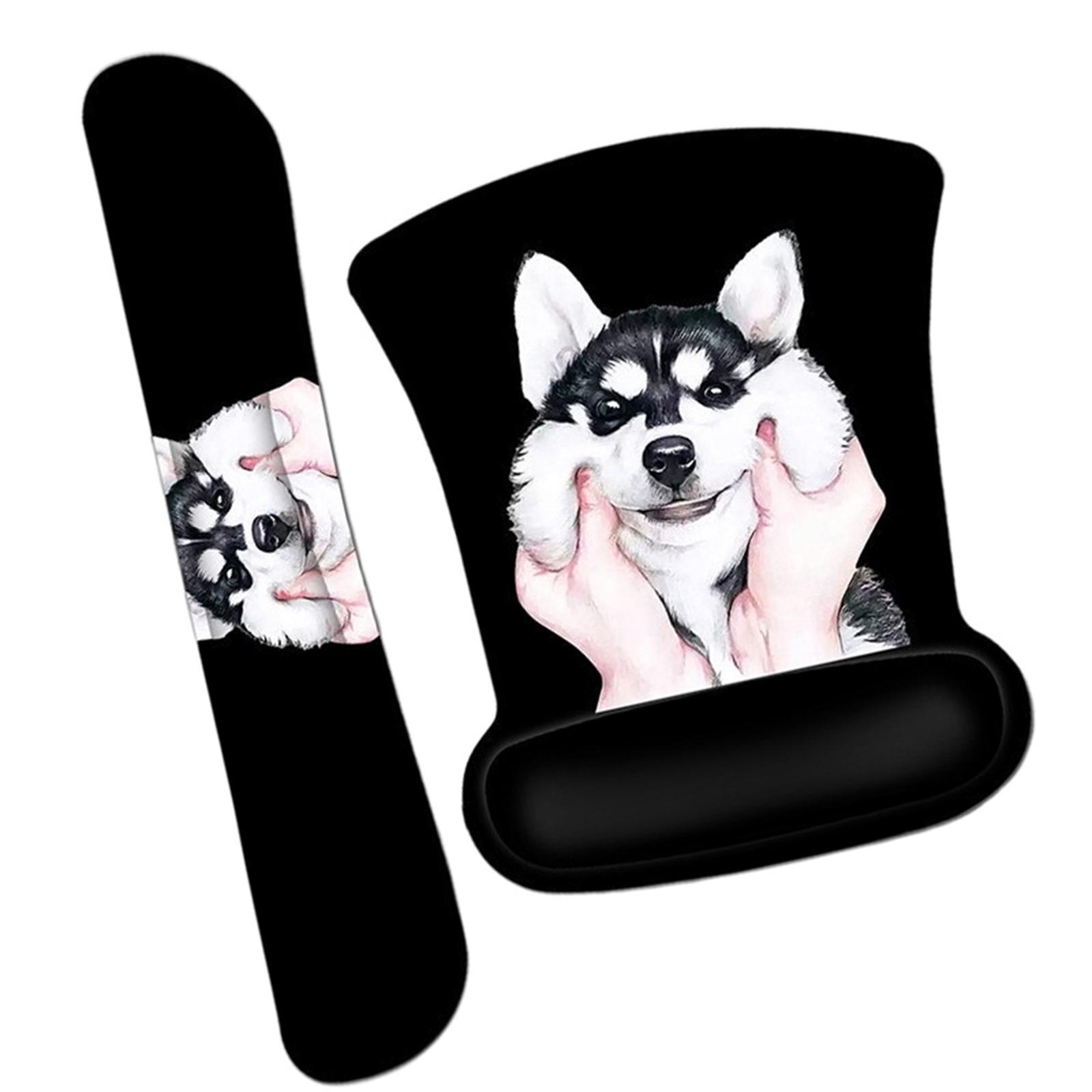 Cute Dog Memory Foam Gaming Keyboard Wrist Pad Mouse Wrist Support Pad Combo