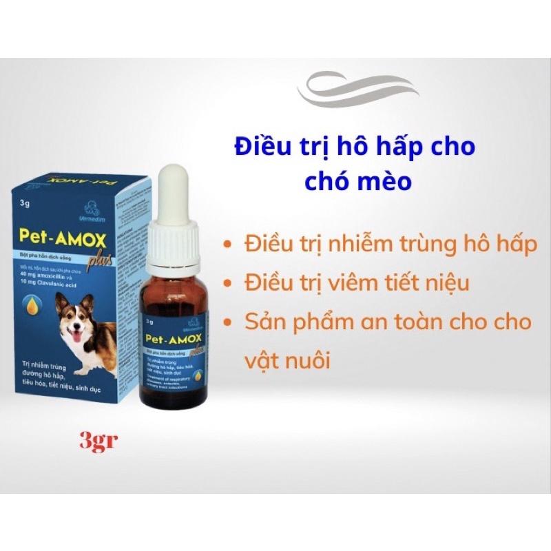 1 lọ PET - AMOX plus dùng cho bệnh hô hấp trên chó mèo