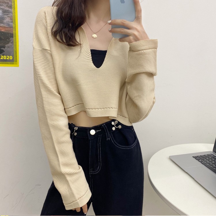 Áo croptop len khoác Ulzzang Quảng Châu ALC38