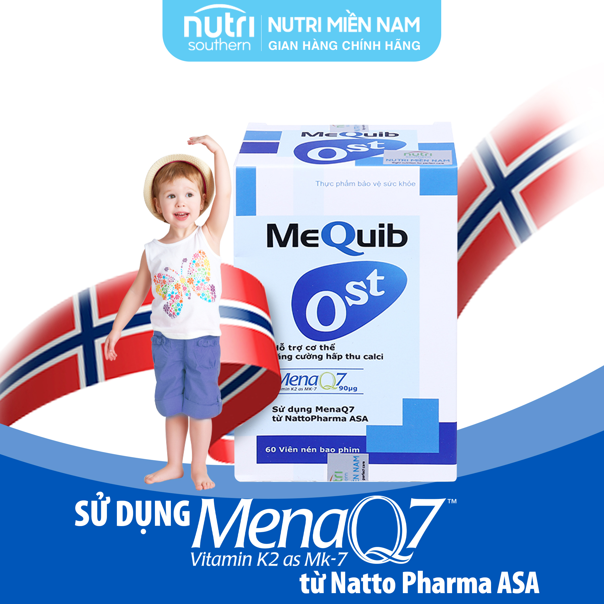 Vitamin D3 K2 MK7 MenaQ7 Và Canxi MEQUIB OST - Hỗ Trợ Tăng Cường Hấp Thu Canxi, Tăng Trưởng Chiều Cao và Phòng chống loãng xương