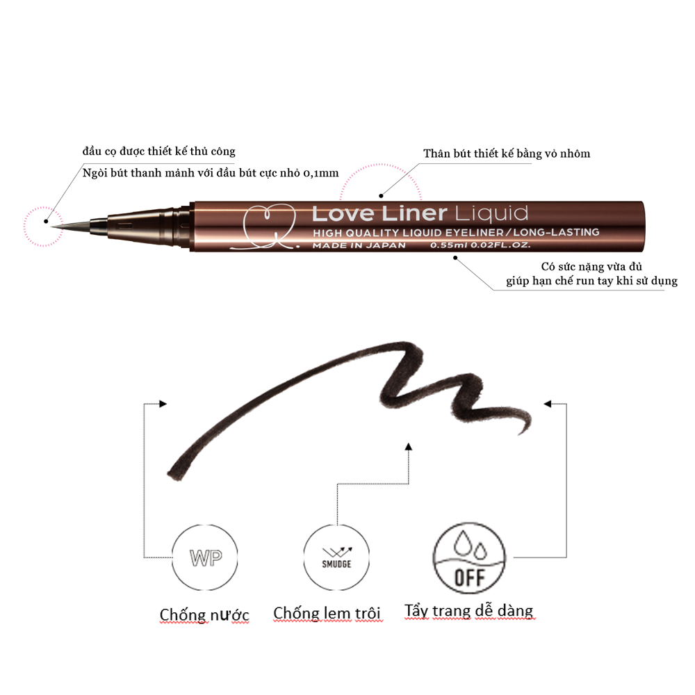 Bút Kẻ Viền Mắt Nhật Bản Không Lem Trôi Love Liner Liquid