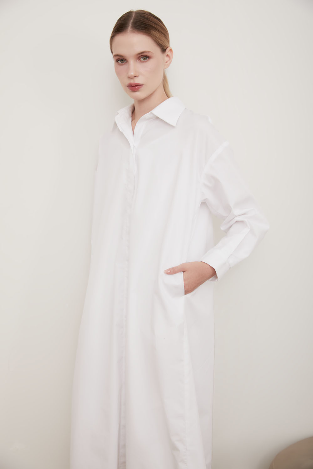 DOTTIE - Đầm dài kiểu sơmi - Trắng - D0523