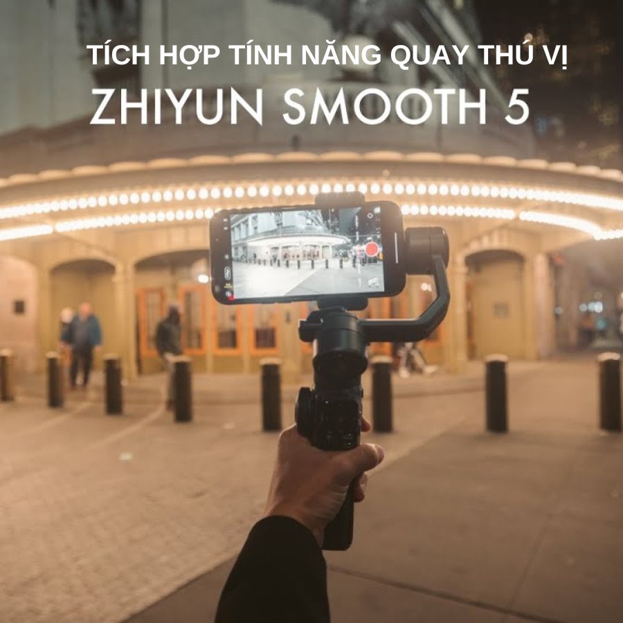 Tay cầm chống rung Gimbal Zhiyun Smooth 5 cho điện thoại - Hàng nhập khẩu