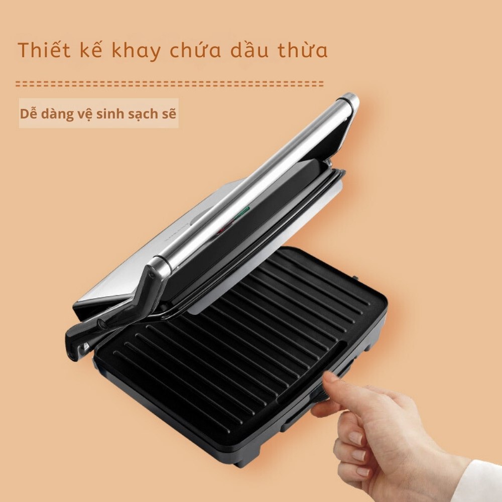 Máy kẹp nướng bánh mì ép bánh sandwich SOKANY SK-210 rán trứng, nướng thịt CHỐNG DÍNH đa năng - HÀNG CHÍNH HÃNG - DELIYA