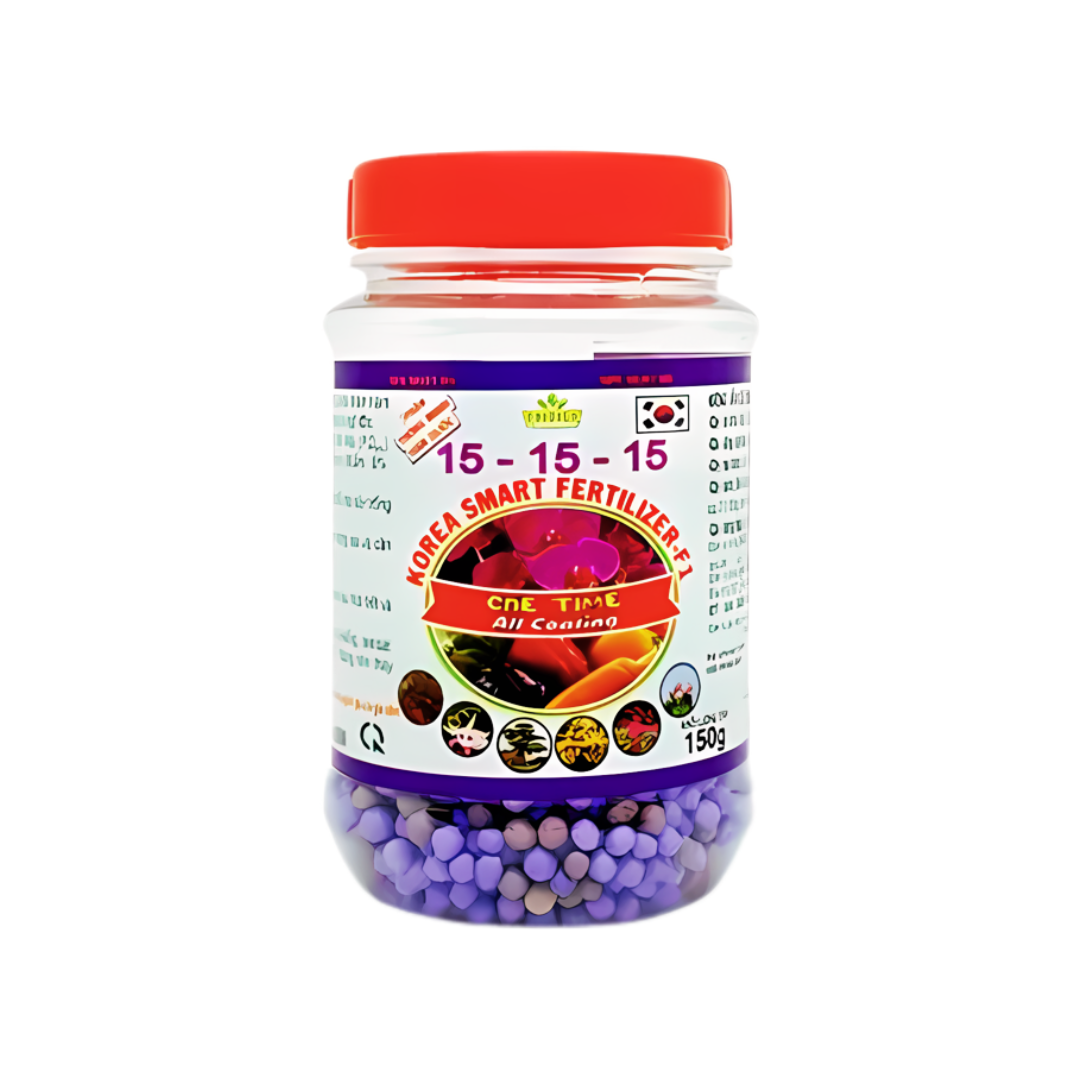 Phân tan chậm thông minh Hàn Quốc NPK 15-15-15 - chai 150gram