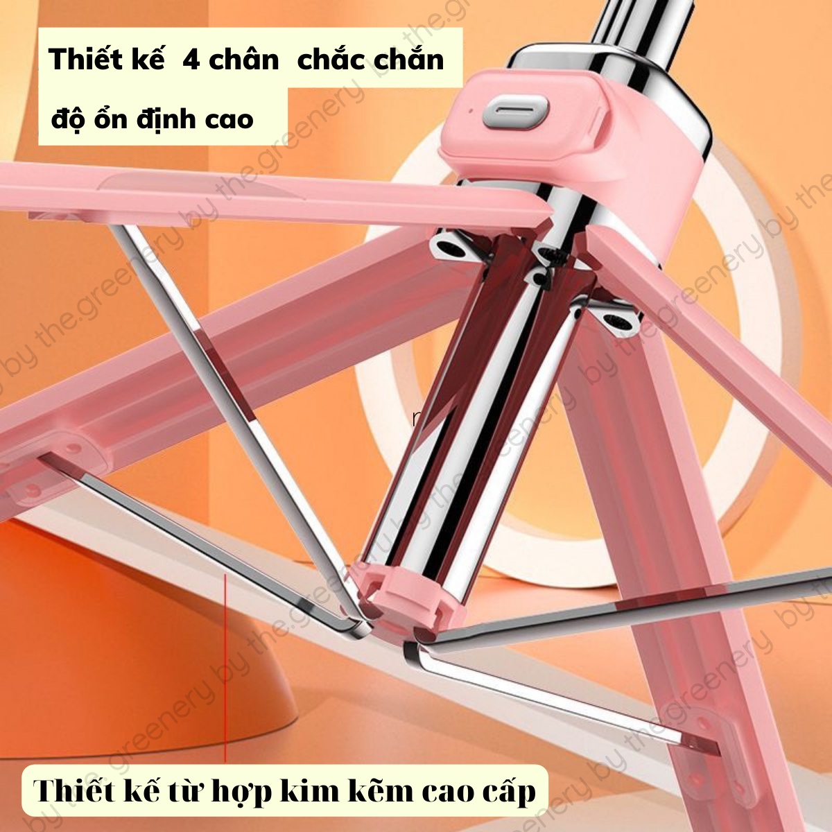 Gậy chụp ảnh Selfie kiêm Tripod Cao 1.3m đa năng có remote Bluetooth Tích hợp chân đế hợp kim kẽm chắc chắn