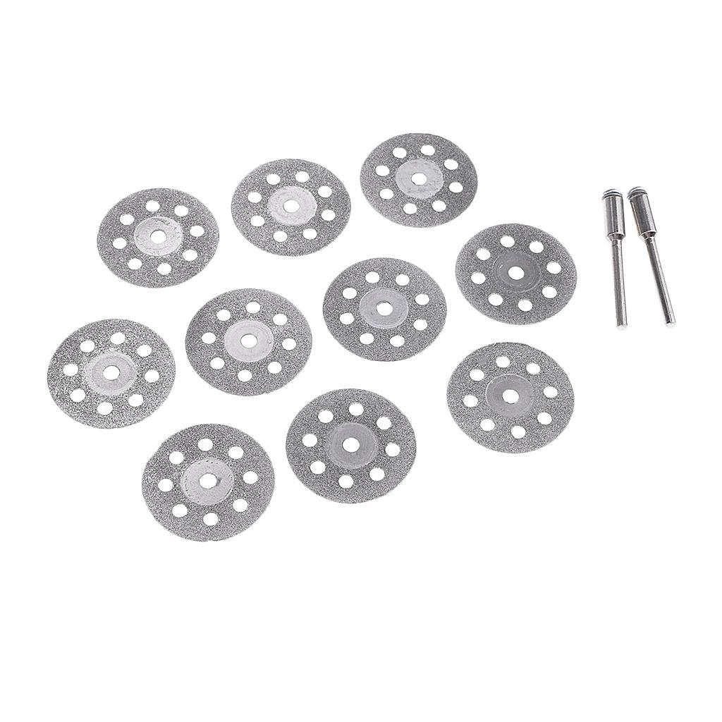 10 Piece Diamond Cutting Wheels Cut Off Discs Drill Bit with Mandrel For Rotary Tool Stone Blade 22mm 25mm 30mm 35mm 40mm