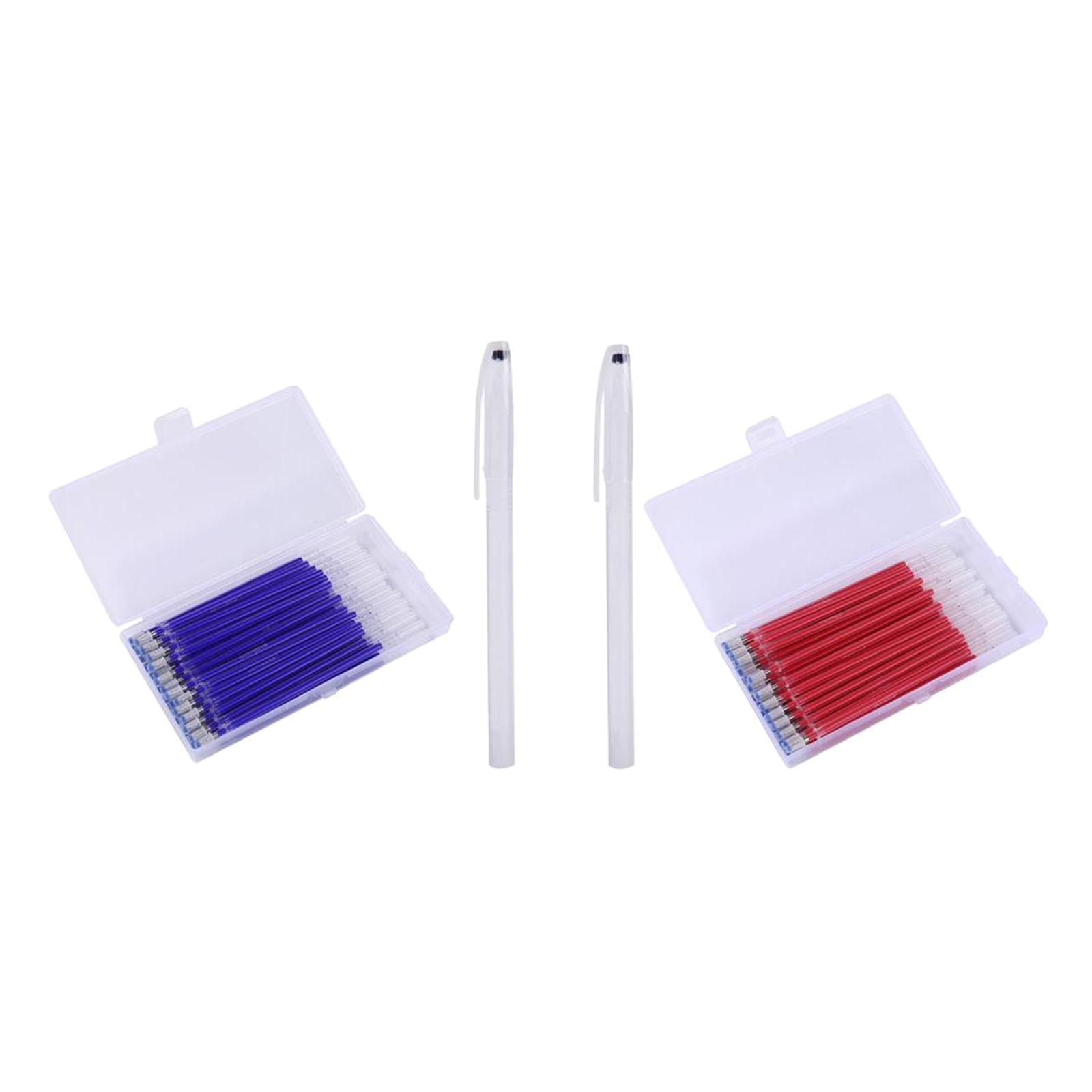 80Pcs Disappearing Heat Erasable Ink Fabric Marker Pen Refills for Tailors Chalk Gel Pens Sewing Tools Accessories