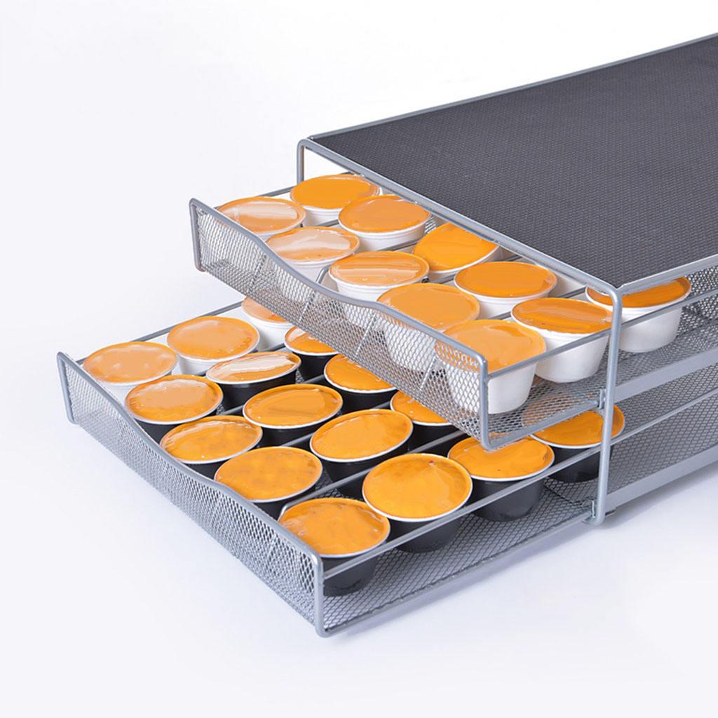 Iron Coffee Capsule Storage Organizer Holder 2 Layer Space Saving Counter